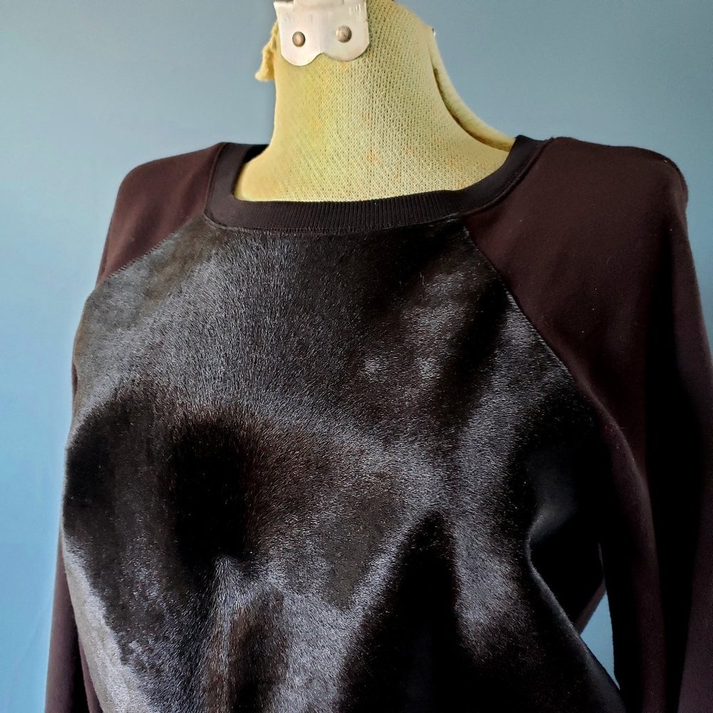 Rachel Zoe 'January' Calf Hair Sweatshirt/Size L